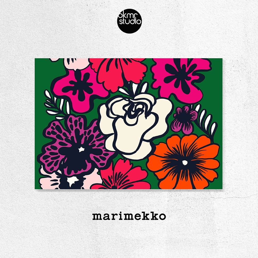 마리메꼬 엘라군엘라마 그린오렌지 대형 패브릭액자 337,500원