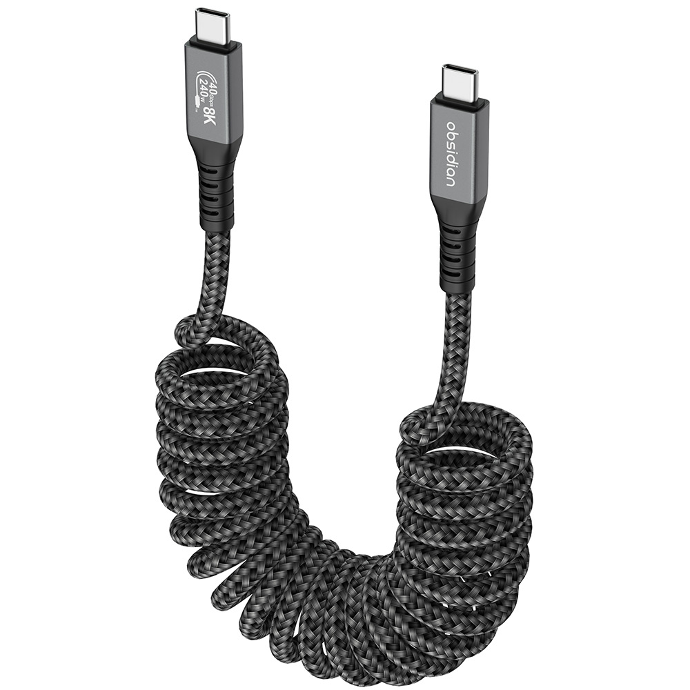 옵시디언 USB4 C타입 PD3.1 240W 5A 40Gbps 8k 스프링 코일 케이블 초고속 충전 데이터 전송 노트북 PC 액션캠 카메라 15,900원
