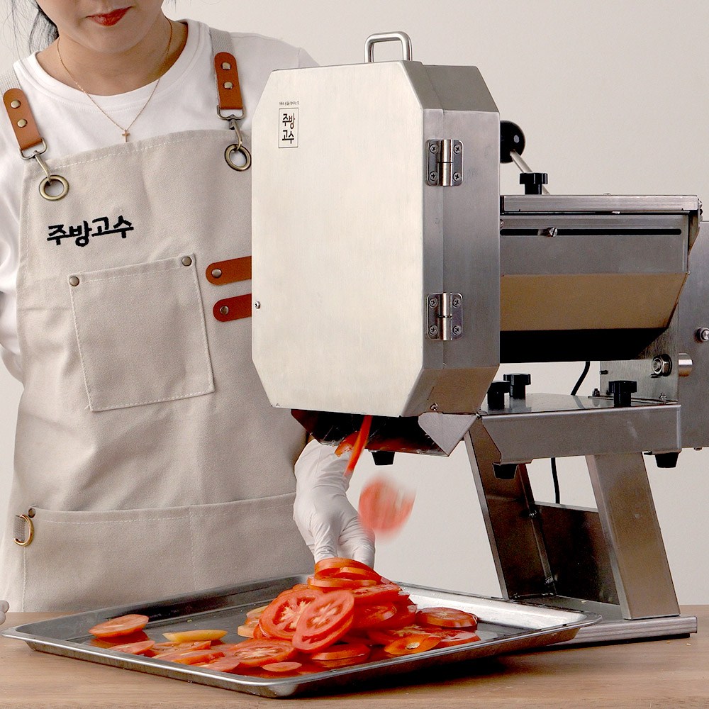 주방고수 야채 슬라이서 프리미엄 양배추 절단기 무 양파 고기 당근 레몬 토마토 업소용 정밀두께조절, 신형 + 슬라이스 칼날 599,000원