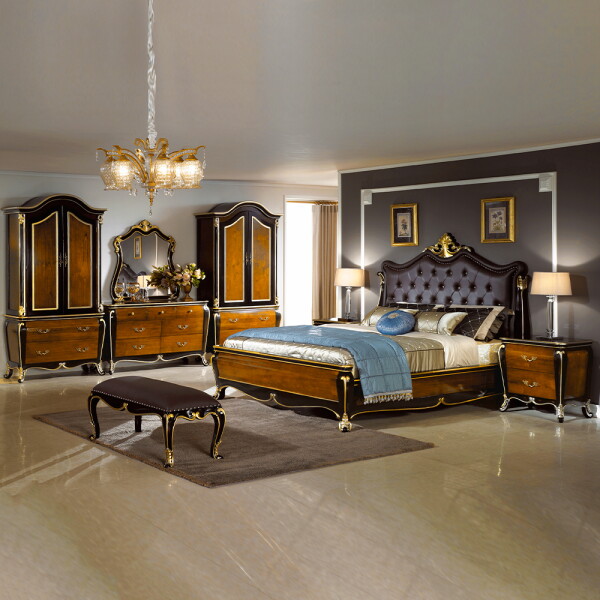 유캐슬 벤티 엔틱 원목 퀸침대세트C (침대+협탁+화장대+입본장2) 5,150,000원