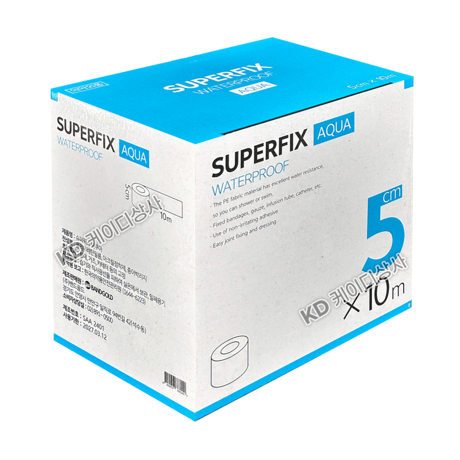 슈퍼픽스 아쿠아 5cmX10m 잘라쓰는 롤밴드 반창고 투명 필름 테이프 제왕절개 방수 드레싱 밴드, 1개, 1개입 16,580원