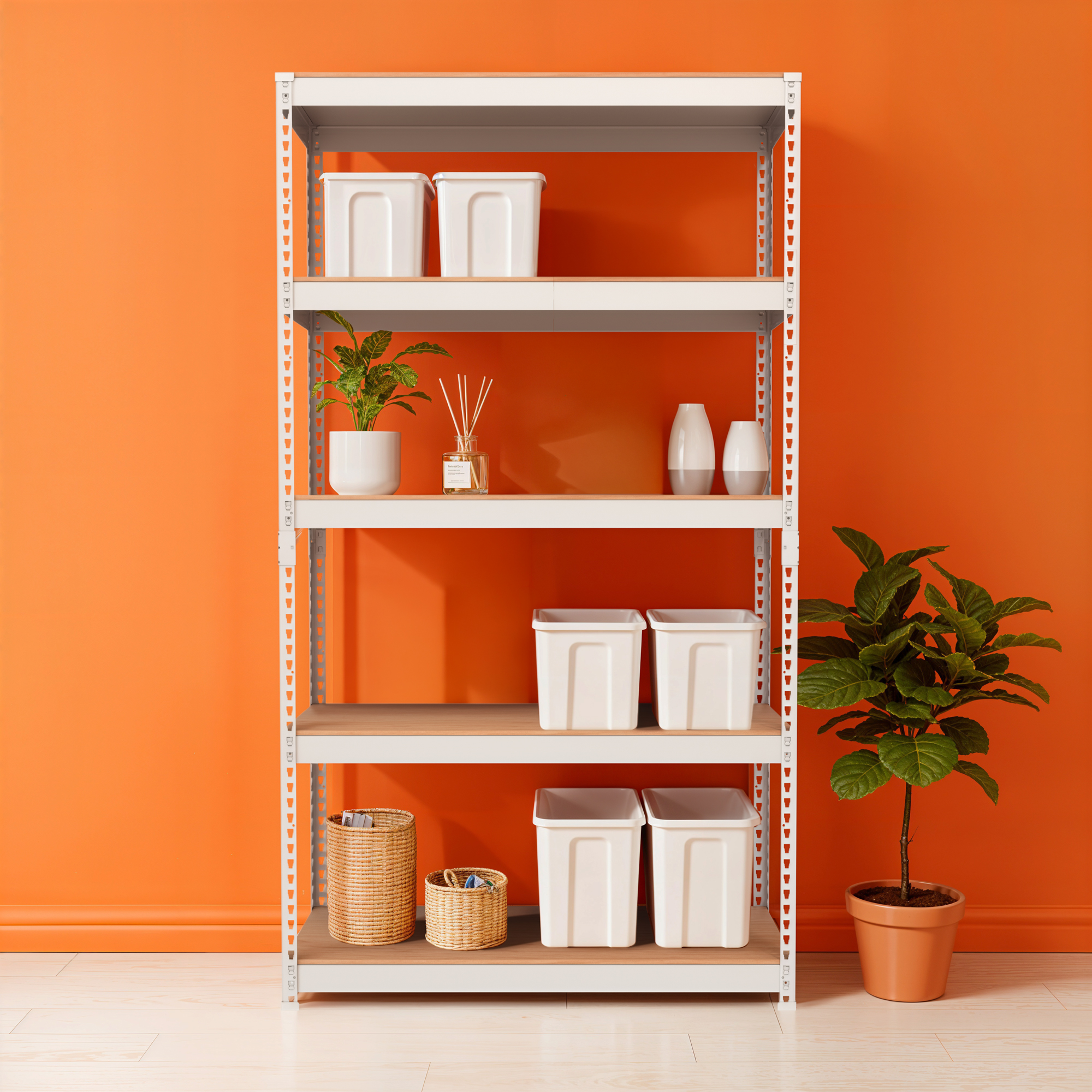 스피드랙 무볼트 조립식 철제 앵글 선반, 화이트, 5단 116,600원