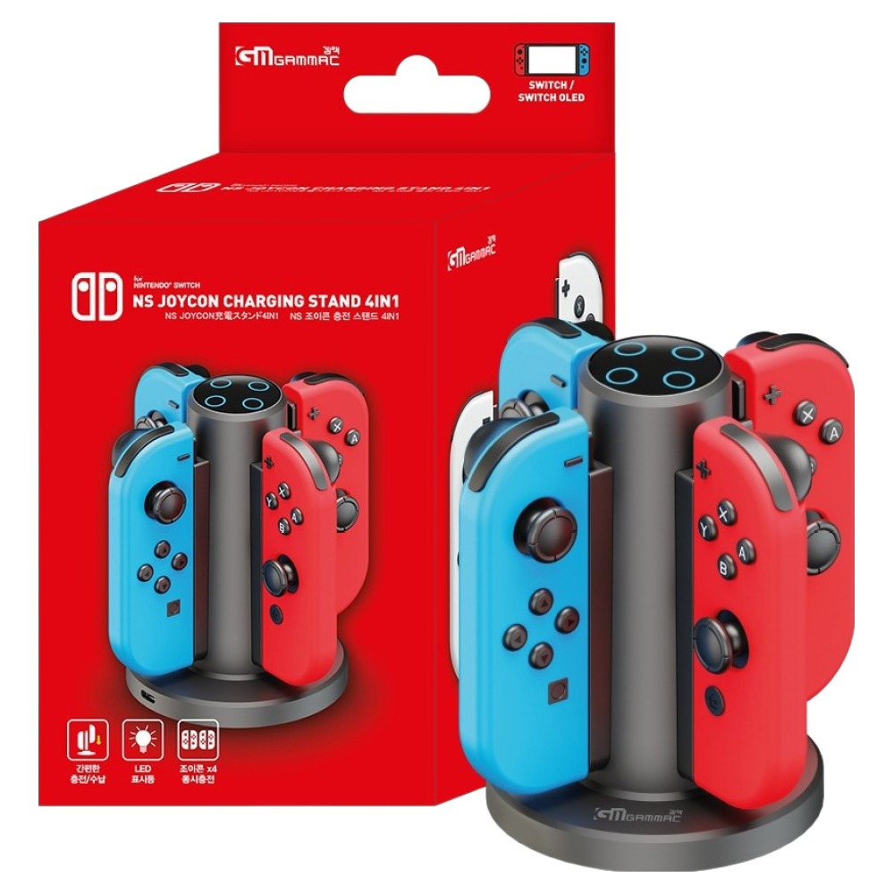 겜맥 조이콘 충전스탠드 4in1, 1개, 블랙, KMNS-323 19,550원