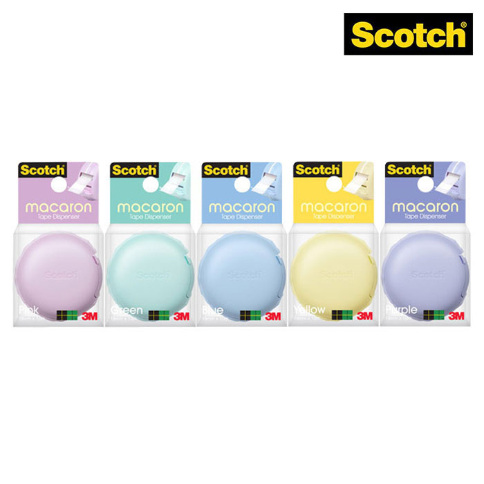 3M 스카치 매직 마카롱 테이프 마킹테이프 디스펜서 휴대용, 퍼플 4,000원