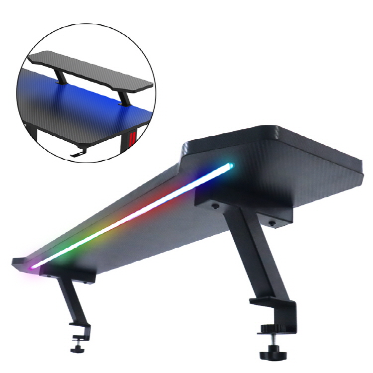 아우스 GDA-300 300폭 탈부착 모니터선반 듀얼 모니터받침대 컴퓨터 스탠드선반 LED 와이드 모니터선반 키보드수납 PC받침대, GDA300-RGB형(블랙), 1개 54,000원