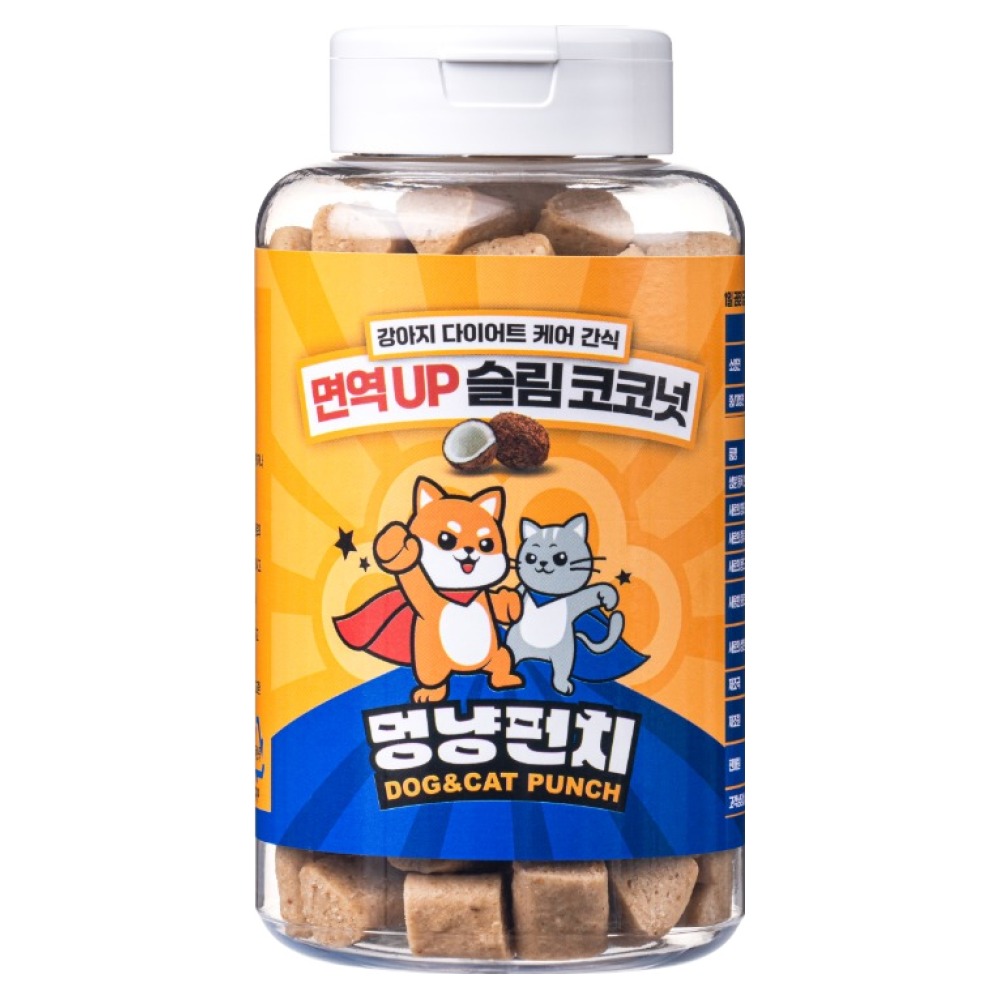 멍냥펀치 반려동물 면역업 다이어트 케어 가수분해 간식, 1개, 300g, 코코넛 12,700원