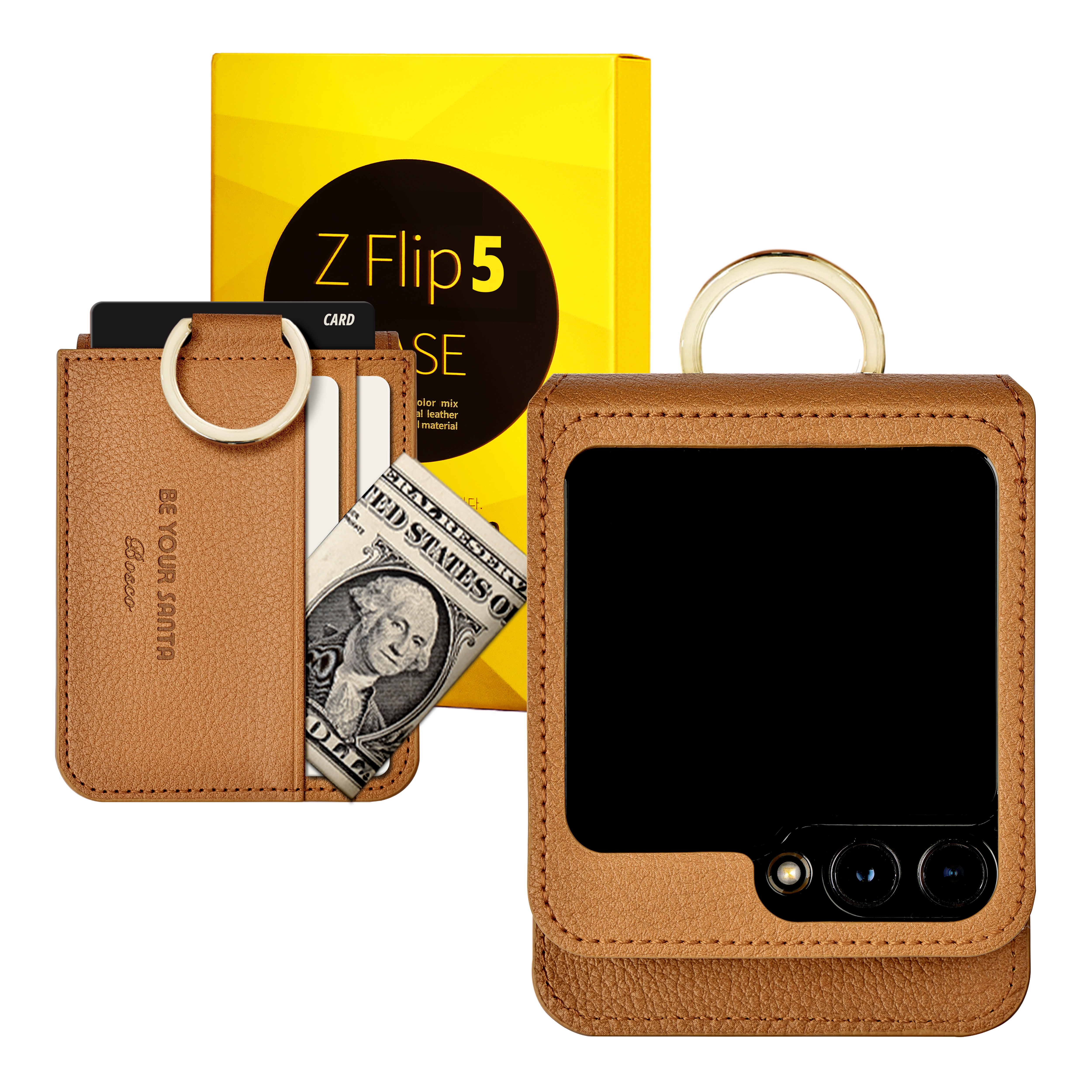 비유어산타 갤럭시 Z플립5 케이스 이태리 비건 가죽 힌지보호 카드 수납 링 지플립5 보스코(카드포켓3개) 비앙코(카드포켓1개) 51,500원