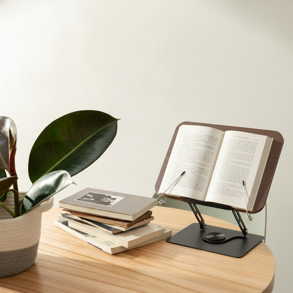 벨루니아 높이조절 360도회전 독서대 휴대용 책거치대, 블랙 40,000원