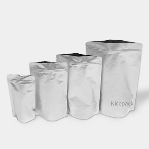 나이스팩 은박 지퍼스탠드 봉투 알루미늄 상단오픈 15cm x 22cm(밑면4cm) 11,500원