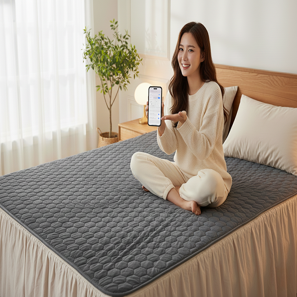 한일의료기 스마트 IOT 카본탄소매트 전자파차단 워셔블 싱글 더블 분리난방 1인용 전기요, 더블분리난방(160x195cm), 챠콜 183,500원