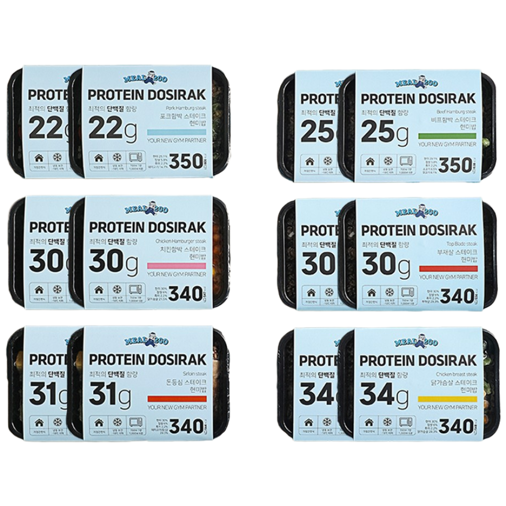[밀투고] 냉동 단백질도시락 대용량 양많은 고단백 벌크업 다이어트 맛있는 간편 직장인 헬스 식단 닭가슴살 부채살 돈등심, 12개, 340g 122,150원