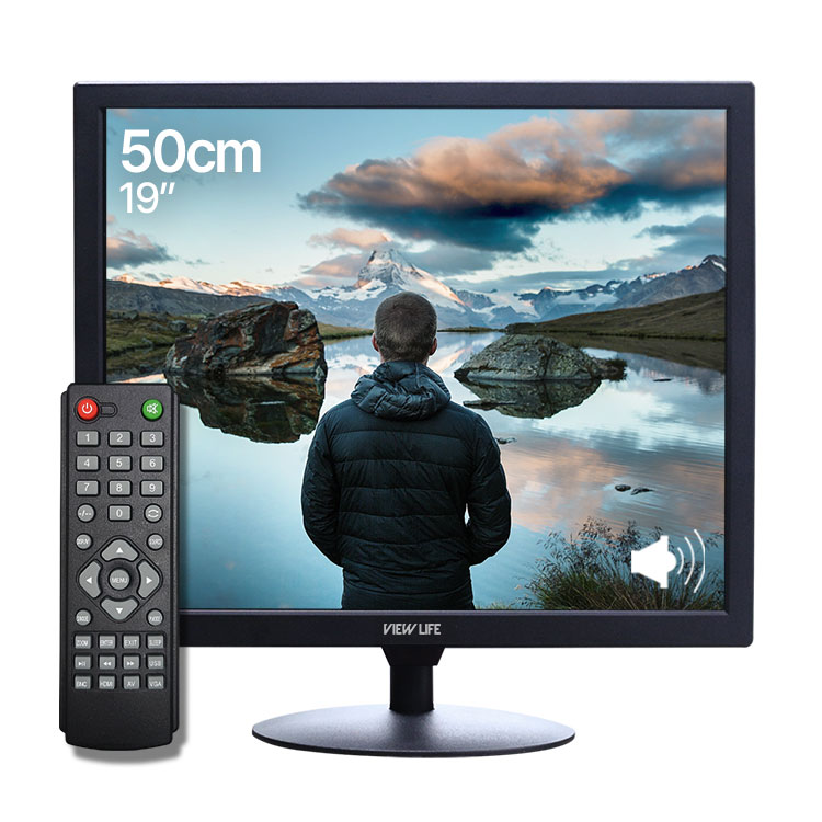 뷰라이프 19형 4:3 AV 단자 CCTV 소형 모니터 D-SUB/BNC 케이블 포함 리모컨 증정 새제품, 48.2cm, AV-19 133,000원