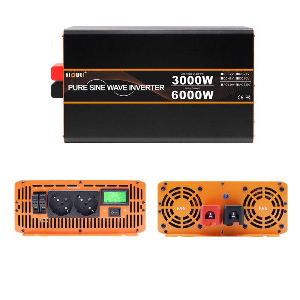 HOULI 태양광 인버터 순수 사인파 가전 제품 AC DC 컨버터 1600W 2500W 4000W 5000W 6000W 12V 220V 24V 낚시 265,200원