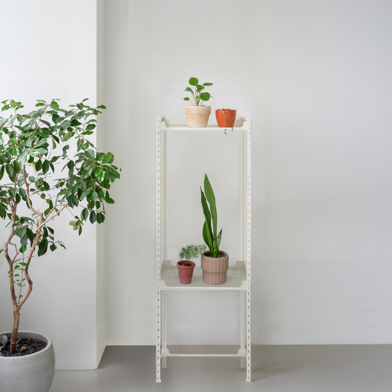 아임랙 녹방지 화분선반 슬림랙 + ㄷ자 보강대 세트 400 x 400 x 1200 mm, 크림화이트, 2단 69,180원