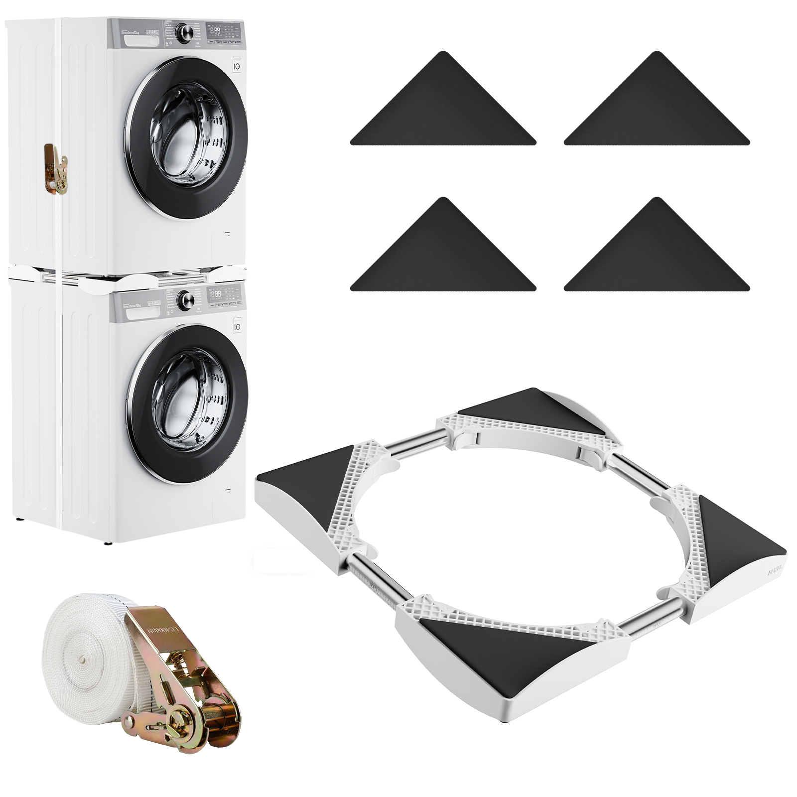 세탁기 건조기 선반 거치대 LG 삼성 무타공 직렬설치 스태킹 키트, 1개, J030-JS-XHJ-WH 49,800원