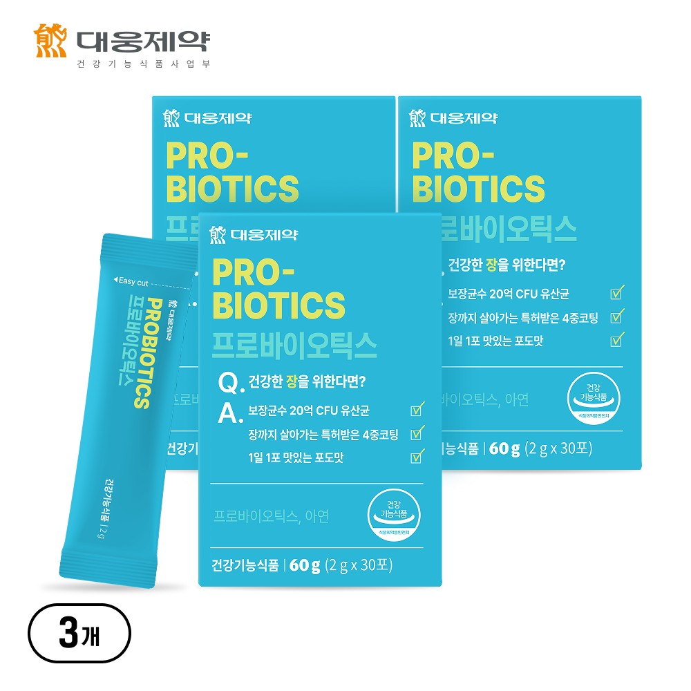 [유산균 장건강] 대웅제약 프로바이오틱스 유산균, 3개, 30회분 19,900원