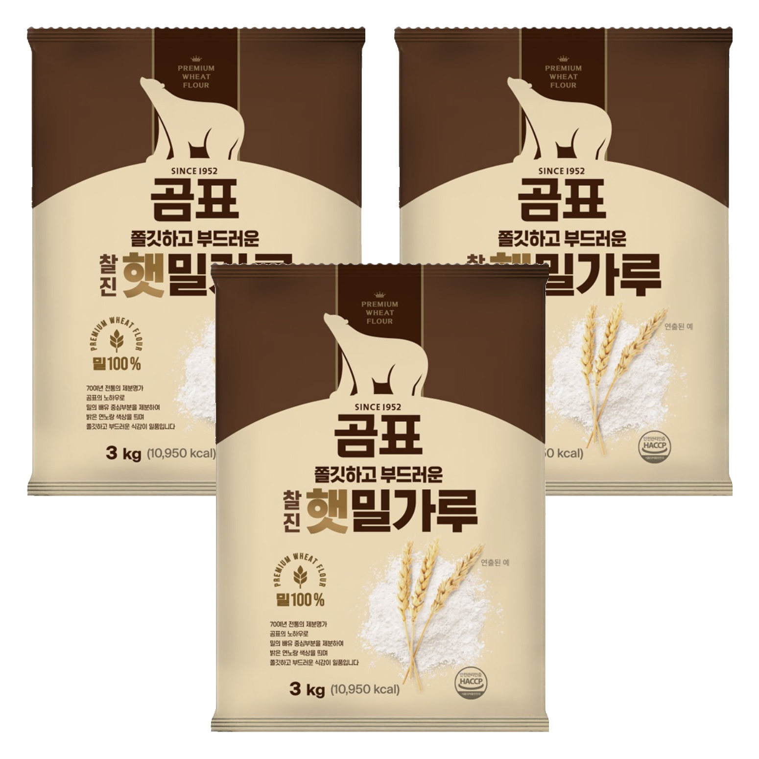 곰표 쫄깃하고 부드러운 찰진 햇밀가루, 3kg, 3개 16,780원