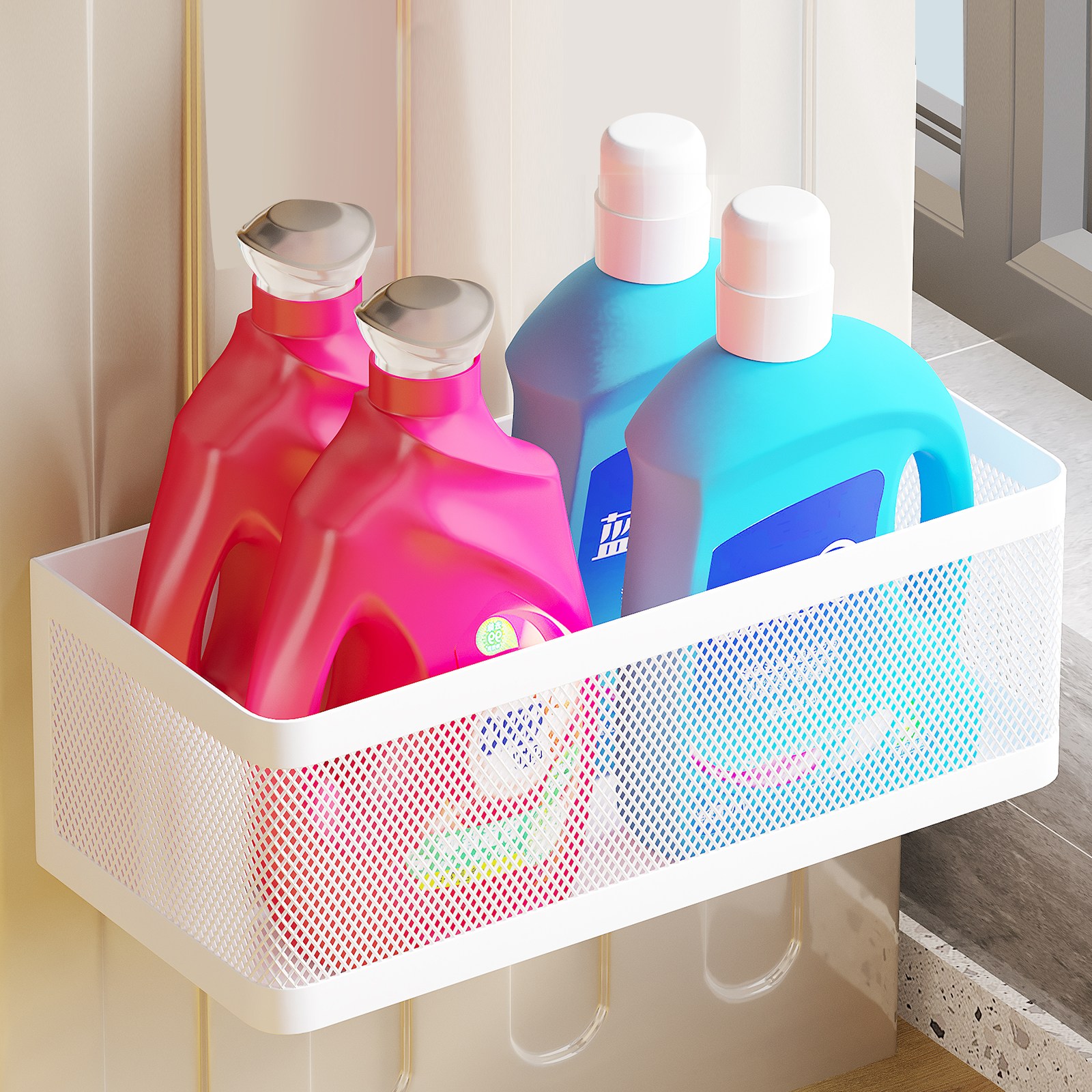 세탁기/냉장고 자석 수납선반 세탁실 자석선반 자석세제정리함 철제 바구니 15,590원