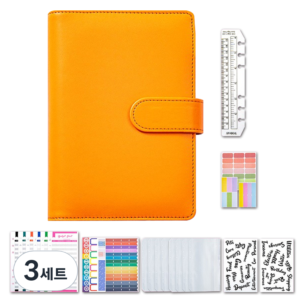 마다꾸미 챌린지 다이어리 속지 A6 6공 세트, 오렌지, 3세트 38,700원
