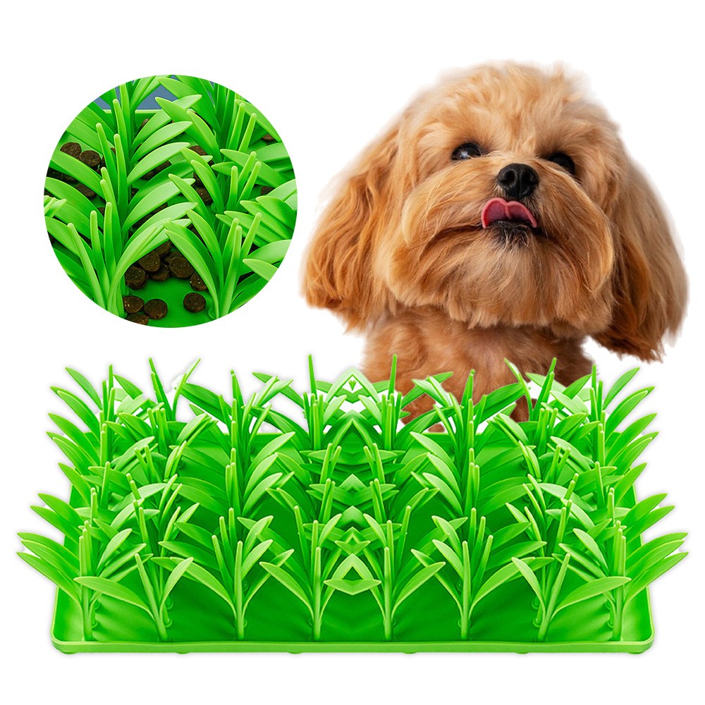 페밀리아 실리콘 노즈워크 잔디 매트 급체방지 식기 분리불안 훈련 지능 개발 강아지 고양이, 1개, 그린 24,350원