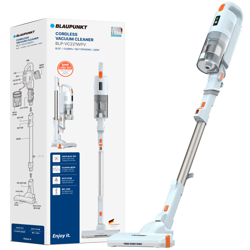 블라우풍트 BLDC 저소음 저중량 셀프스탠딩 무선 원핸드형 청소기 278,000원