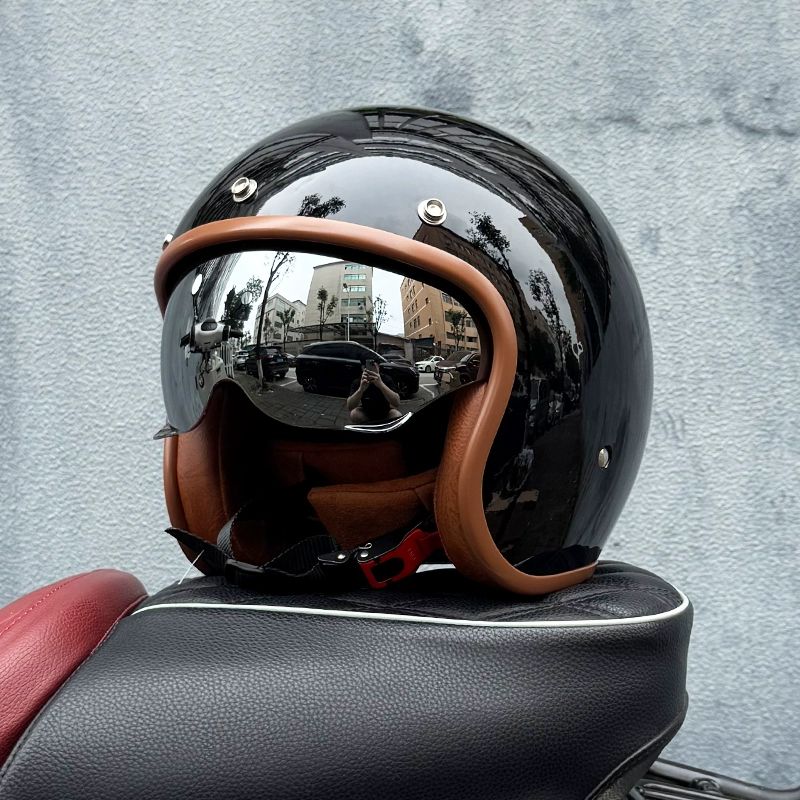 레트로 빈티지 헬멧 소두핏 크랭크 오토바이 경량 헬기 반모 스쿠터 내시경 74,200원