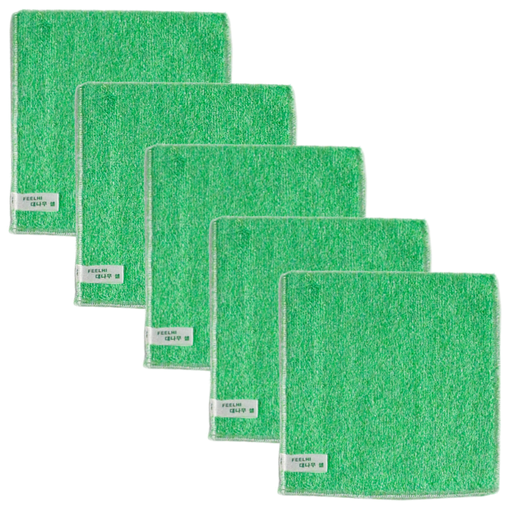 필하이 세제가 필요없는 대나무셀 행주 천연향균 수세미, 그린, 1세트, 5개 17,500원