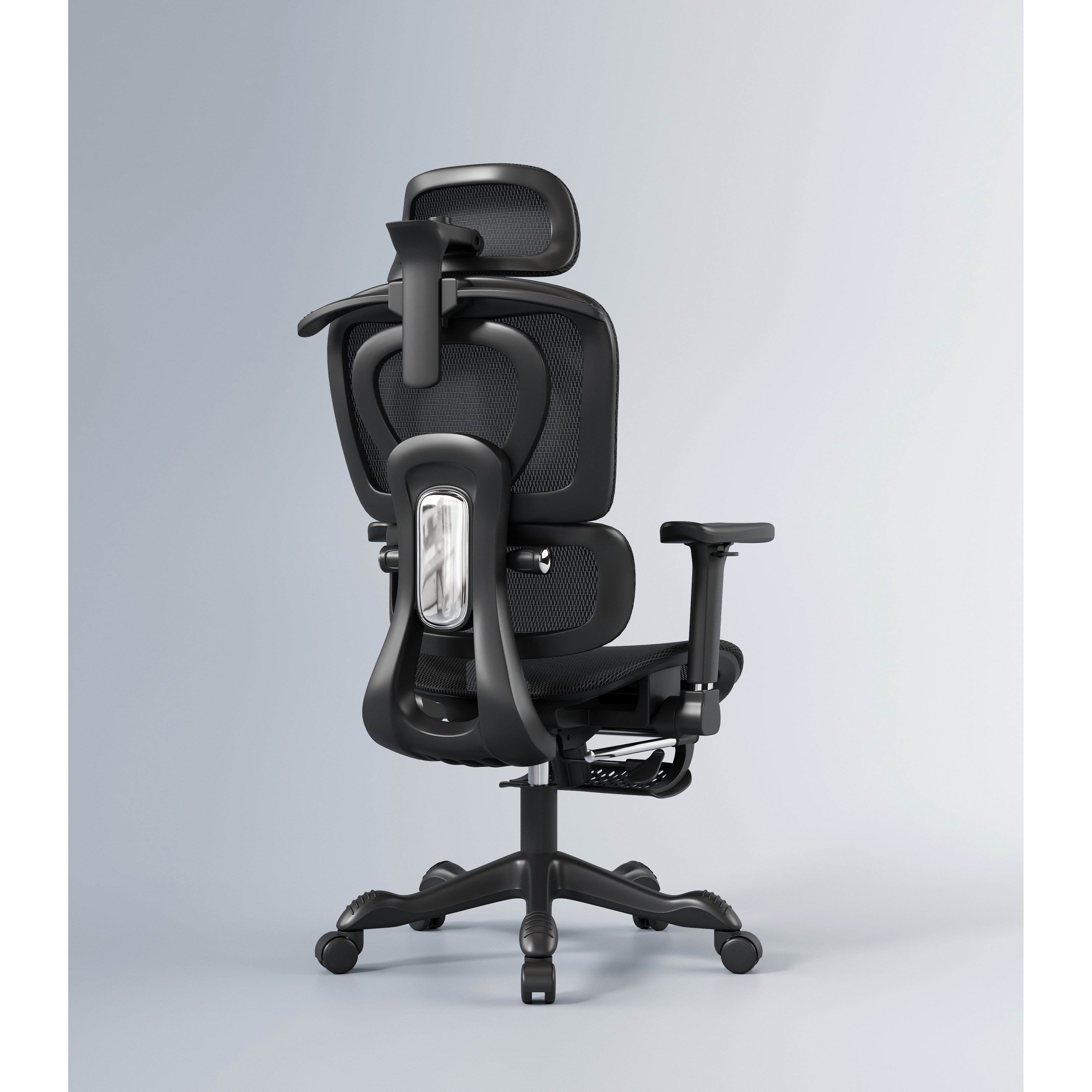 헤드레스트 요추받침 각도조절 90도 팔걸이 인체공학 사무용의자 장시간 편한 재택근무 학습용 컴퓨터 책상의자, 검정색 180,000원