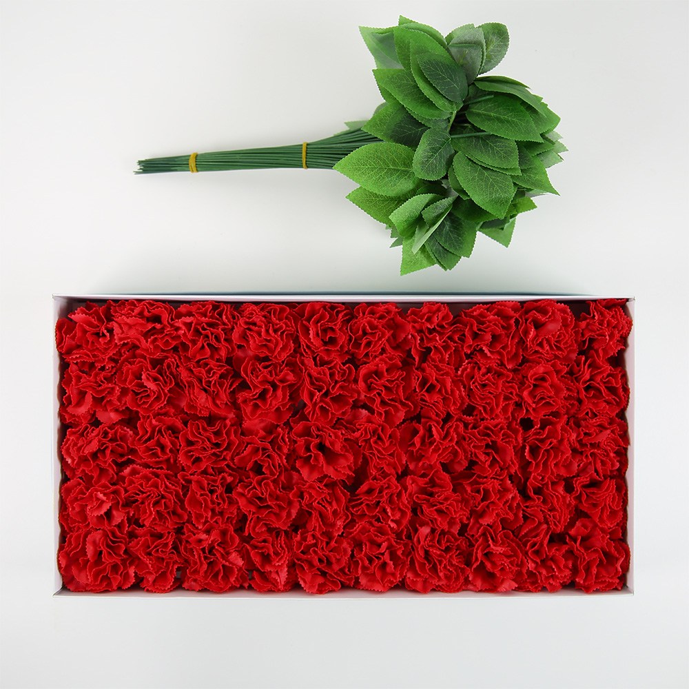 DIY 카네이션 비누꽃 50송이+잎사귀 꽃대 50대 16,900원