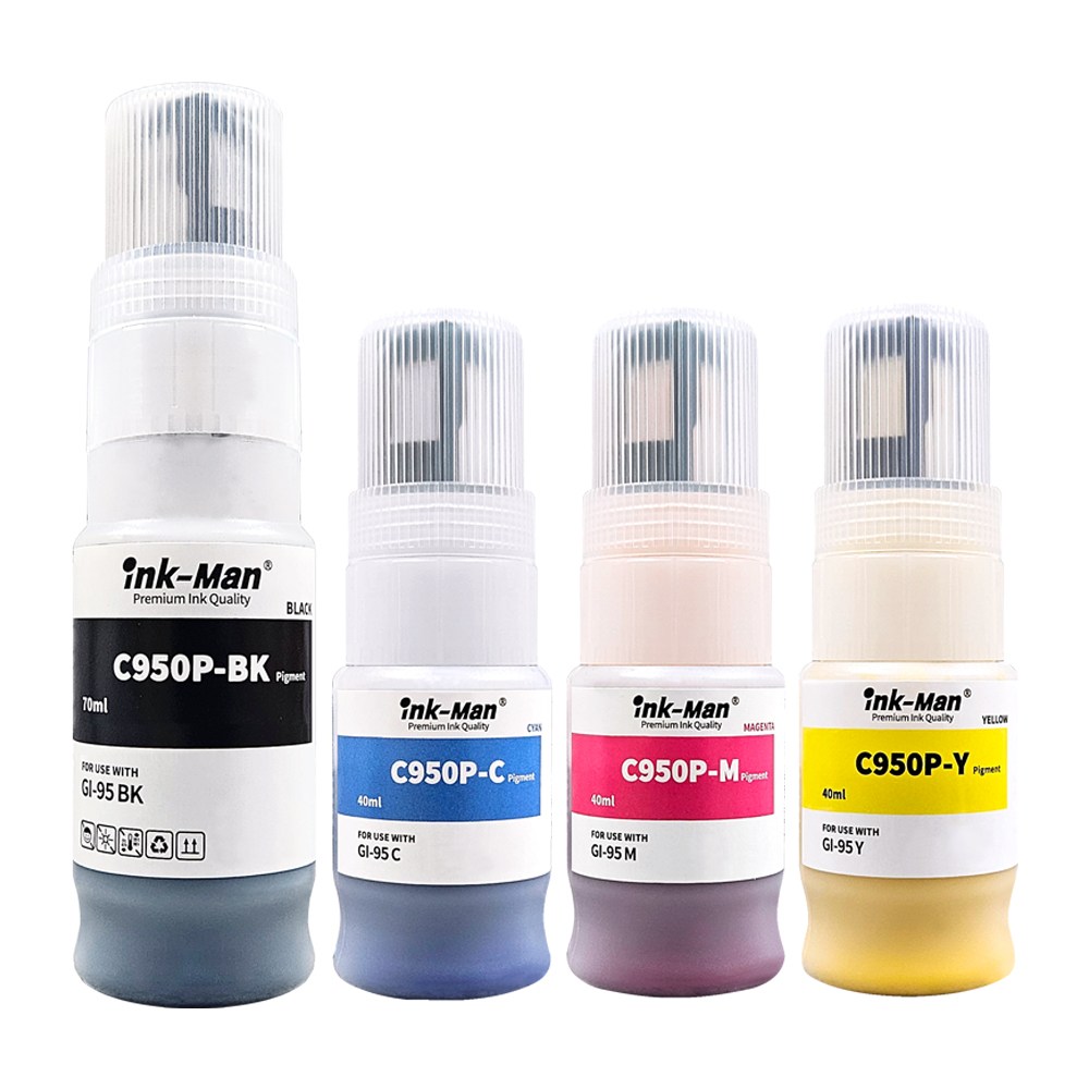 잉크맨 GI-95 무한 잉크 캐논 GX1000 GX1090 GX2000 GX2090 호환 리필 잉크세트, 1세트, GI95 검정,파랑,빨강,노랑 21,000원