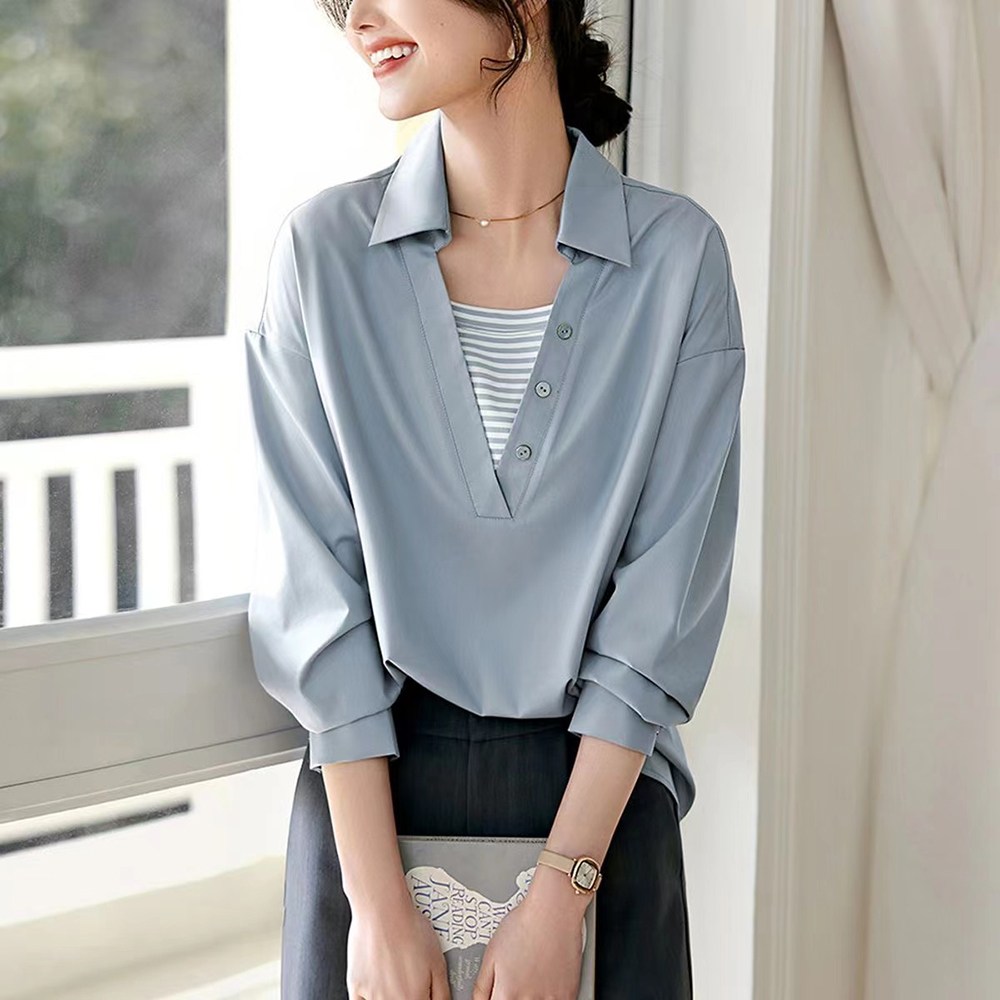 휠렉스 여성 카라 줄무늬 캐주얼 티셔츠 JT180 17,000원