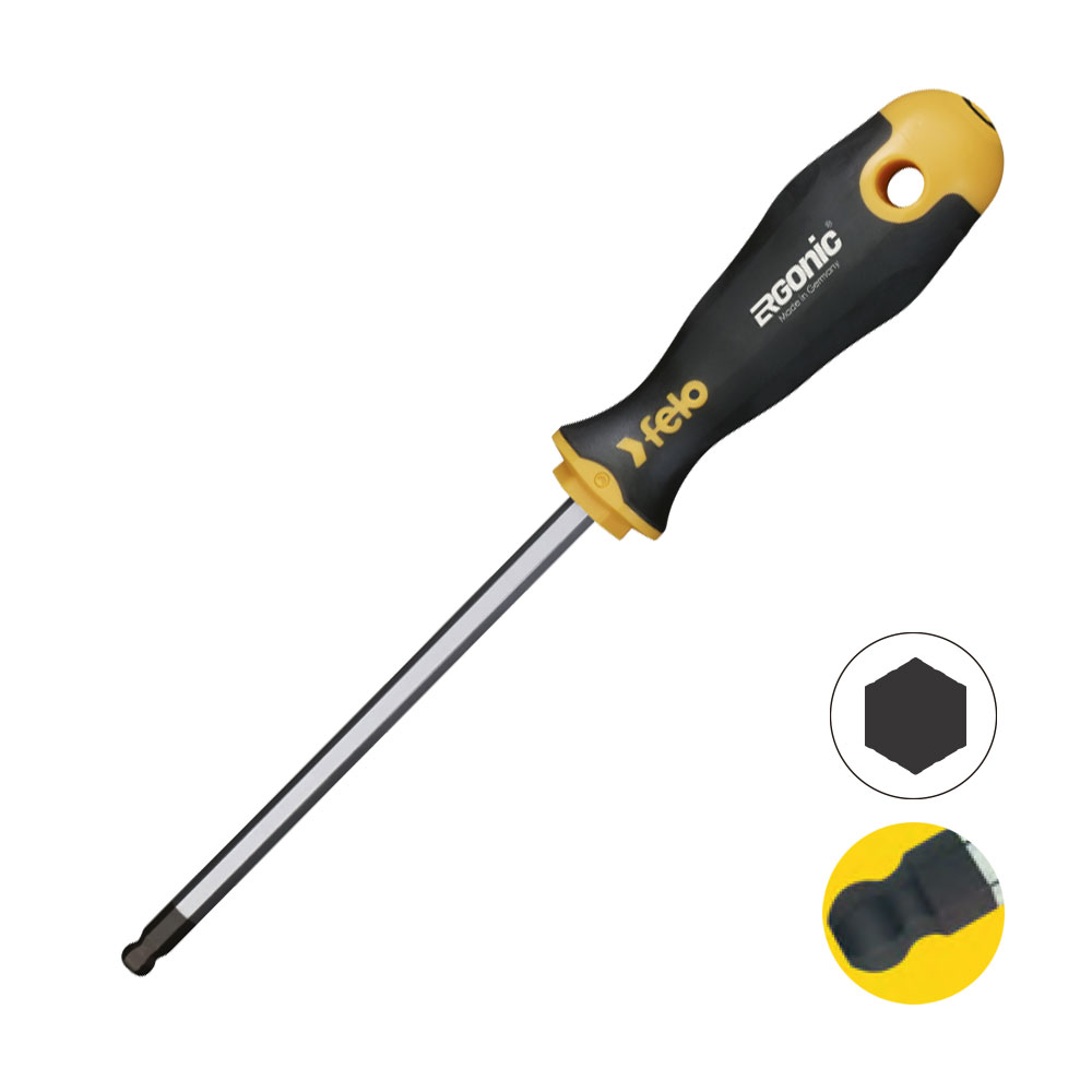 (펠로) 독일산 어고닉 스크류 육각 볼 드라이버 400 시리즈 hexagon screwdriver with 3C-handle and ballend-blade, 1개 10,000원