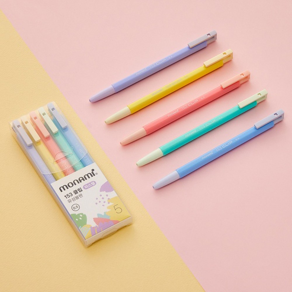 [모나미] 153 클립 파스텔 5본입 0.5mm, 단품 2,970원