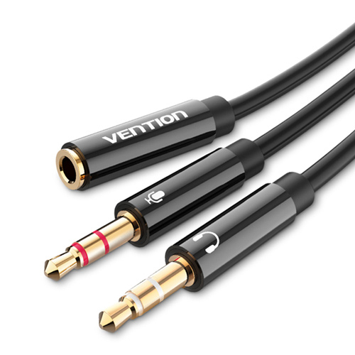 벤션 컴퓨터용 오디오 케이블 마이크 + 이어폰 2 in 1 분배기 0.3m, BBTBY, 블랙 9,350원