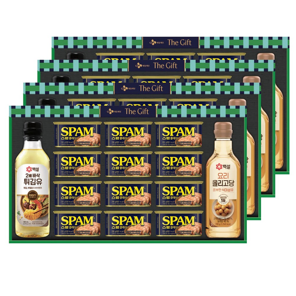 스팸 스마트초이스 클래식 쇼핑백 포함 명절 선물세트 설날 추석 직원 단체 CJ제일제당, 4세트 190,900원