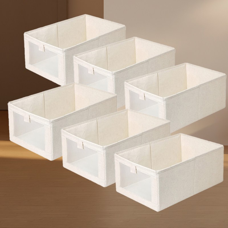 디모어 패브릭 폴딩 수납 다용도 통풍 옷 정리함, 6개, 크림화이트 21,900원