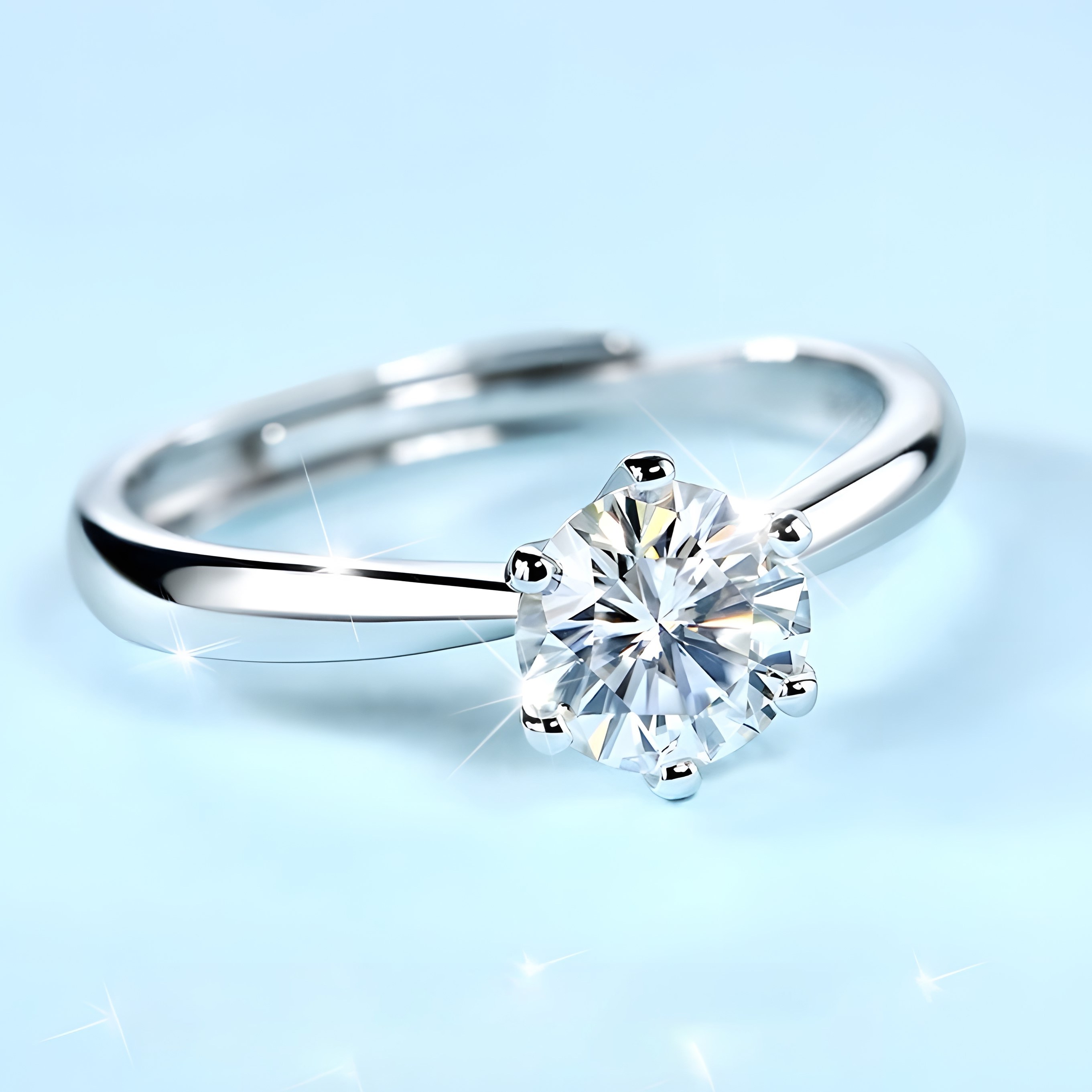 Leo Virtue S925 고품질 D-Color 모이사나이트 14K 도금1캐럿 데일리 프로포즈 다이아반지 GRA증서 41,700원