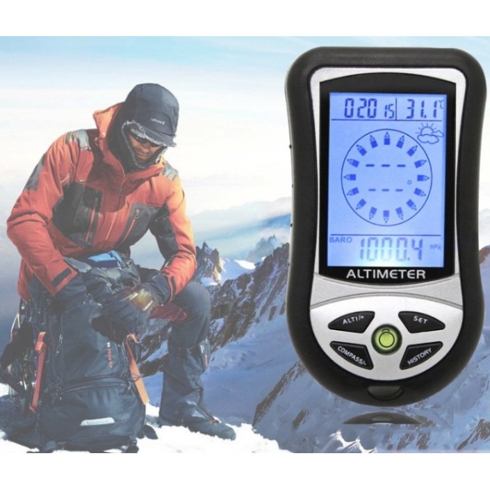 8 in 1 디지털 고도계 기압계 온도계 나침반 - LCD 백라이트 등산용 다기능 휴대 장비 34,060원