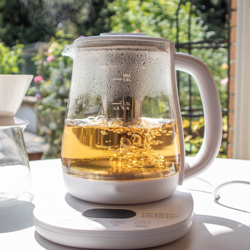 내열유리 대용량 전기 티포트 무선 스텐 보온포트 39,800원