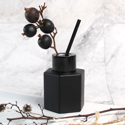 디퓨저 유리 용기 - 육각 미니 무광블랙 50ml, [ 블랙캡 (+속캡포함) ], 1개 1,000원