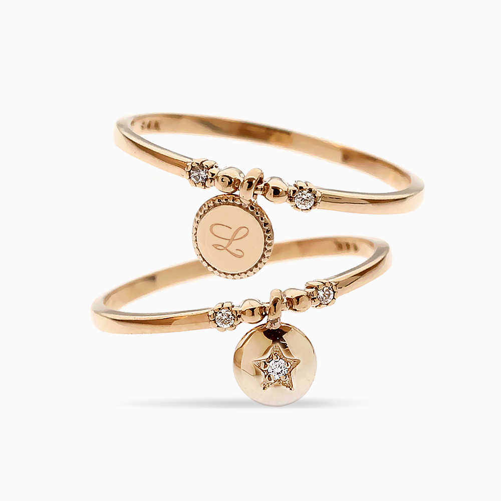 에버링 14K 금 탄생석 반지 이니셜 코인 달랑이(12종)_RQDM4001 299,000원