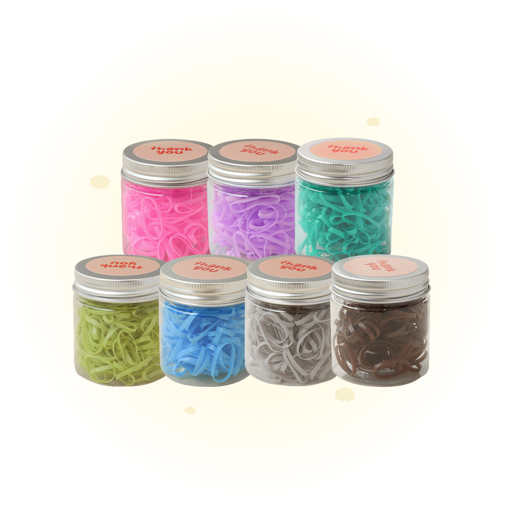 돌리타이 탄탄 스위티 엘라스틱 머리끈 TPU 머리고무줄 200개 내외 (머리끈통 포함) 2,100원