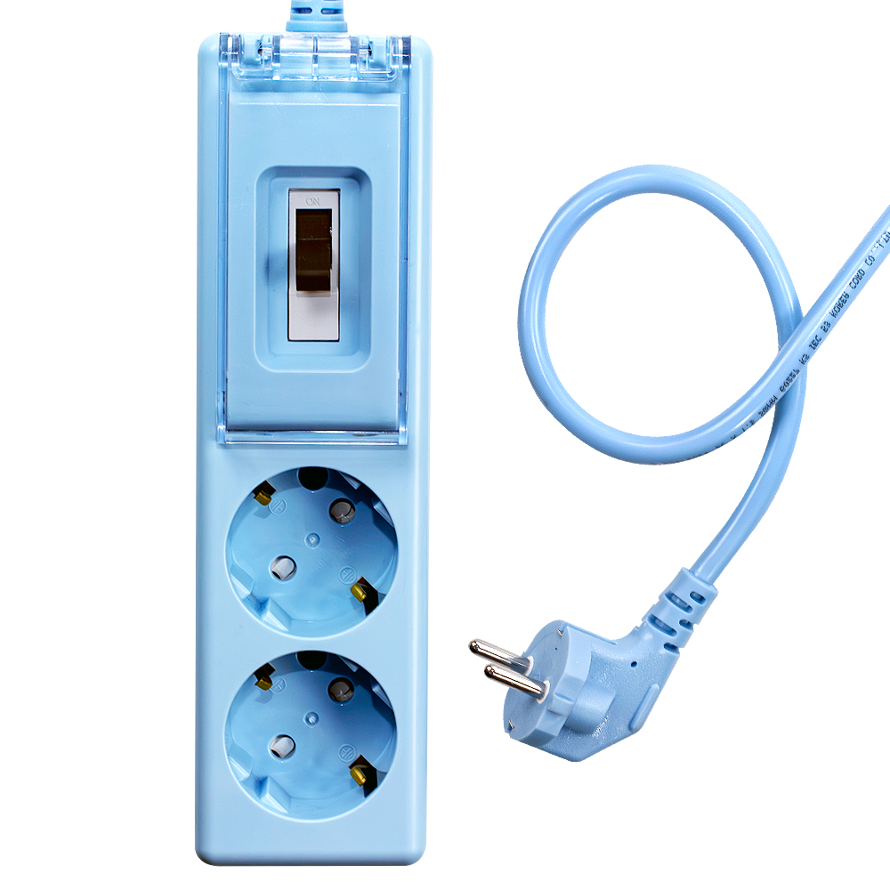 써지오 배선차단 고용량 컬러 멀티탭 2구, 2.9m, 스카이블루, 1개 22,790원