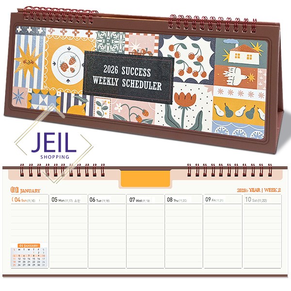 고급 탁상 주간플래너 2026년 /스케줄러 다이어리 업무스케줄러 업무노트 탁상용 우체국소포 발송 9,700원