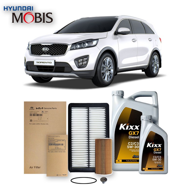 올뉴 쏘렌토 UM 2.0/2.2 디젤 (14-17년식) 킥스합성유+순정필터세트 5W30, 1개 103,870원