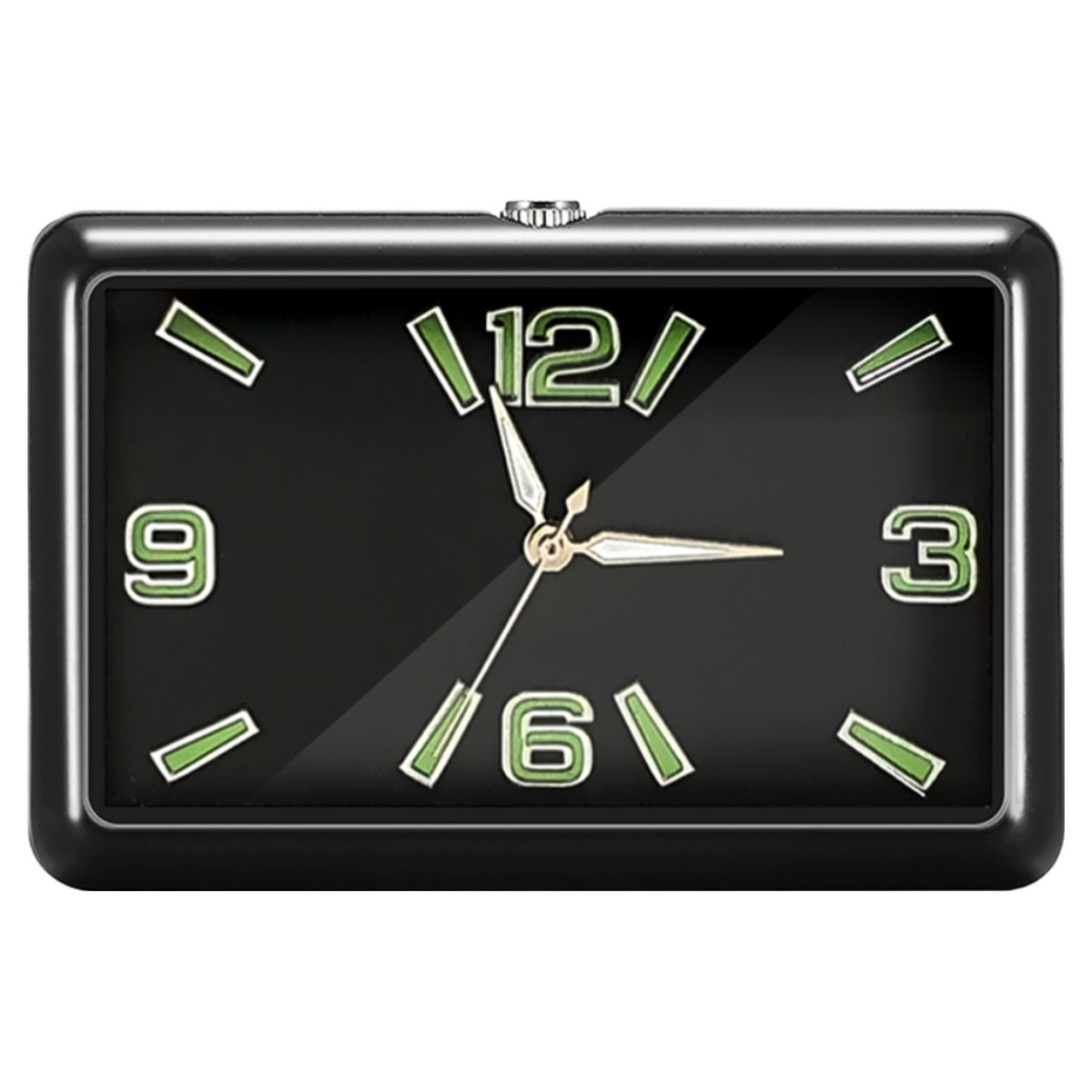 차량용 아날로그 시계 H-136 (스퀘어) 자동차시계 악세사리 인테리어 클래식 감성, 블랙+야광, 1개, 현재가 18,800원