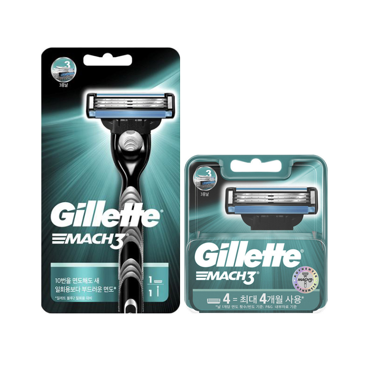 질레트 마하3 면도기1up+면도날 4입 22,300원