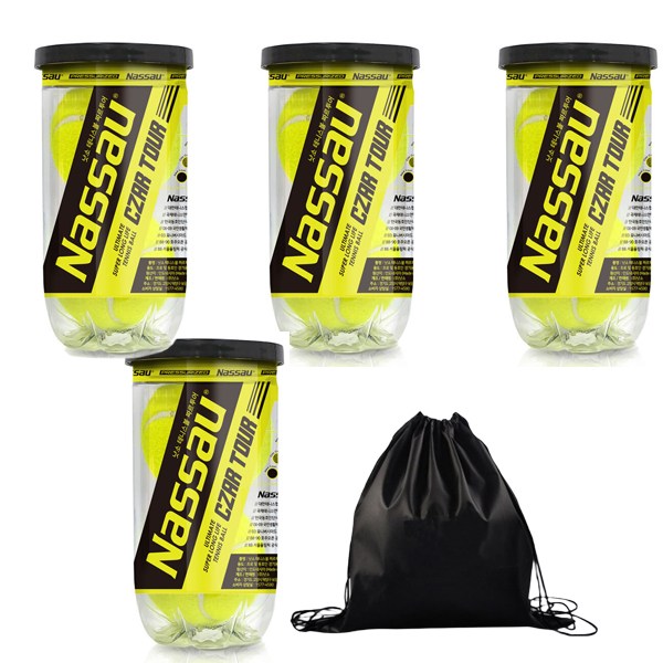 낫소 캔볼 TENNIS 짜르투어 + 투센 공 가방, 옐로우, 4개 19,900원