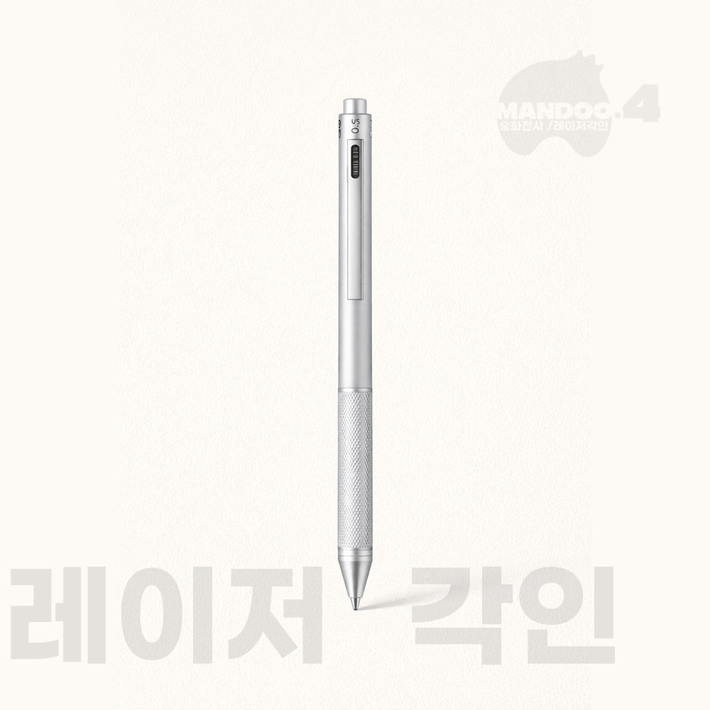 MANDOO4 프리미엄 시그니처 4in1 3색 메탈 볼팬 샤프 판촉물 기념품 선물 레이저각인, 1세트, (각인출고)실버 16,900원