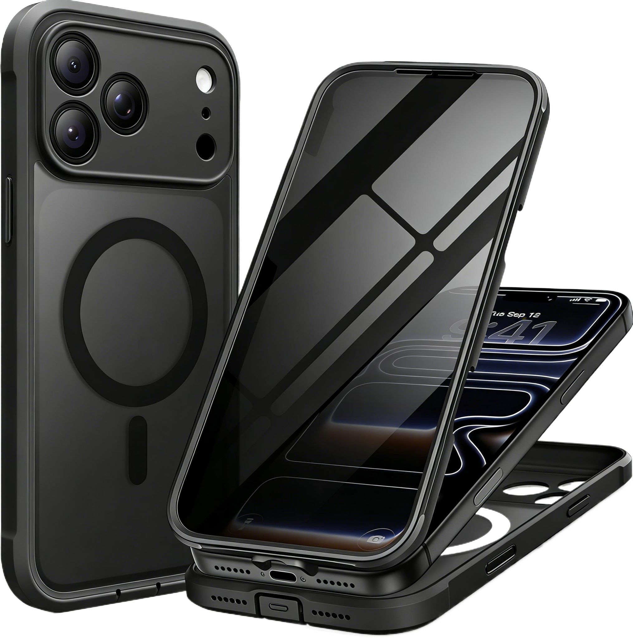 모보시 맥세이프 호환 프라이버시 액정보호 필름 내장 카메라 보호 충격방지 반투명 케이스 51,000원